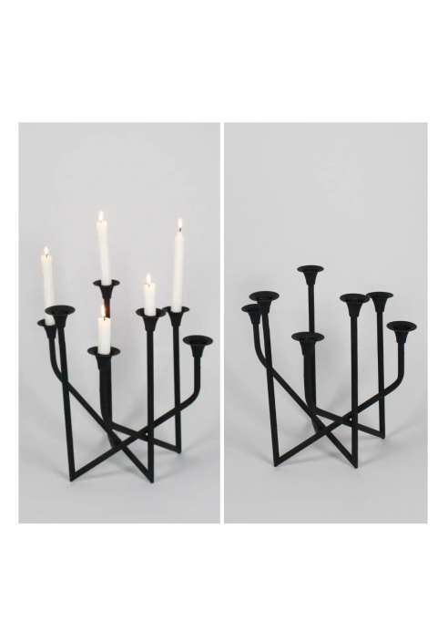 CANDELABRO METAL 7 BRAZOS METAL NEGRO