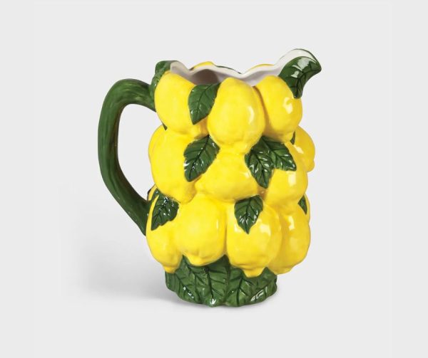 Jarra de loza con relieve de limones