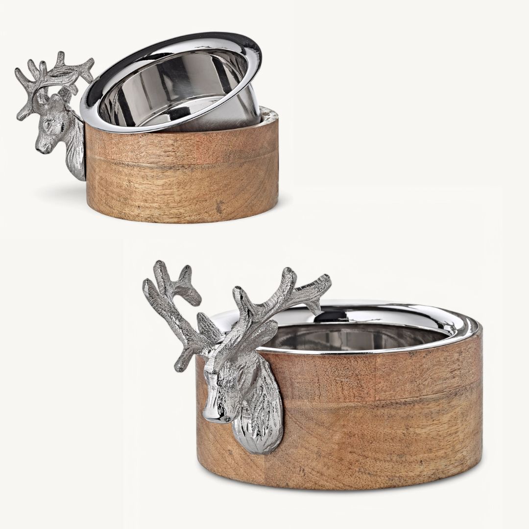 Posabotellas aluminio y madera de mango